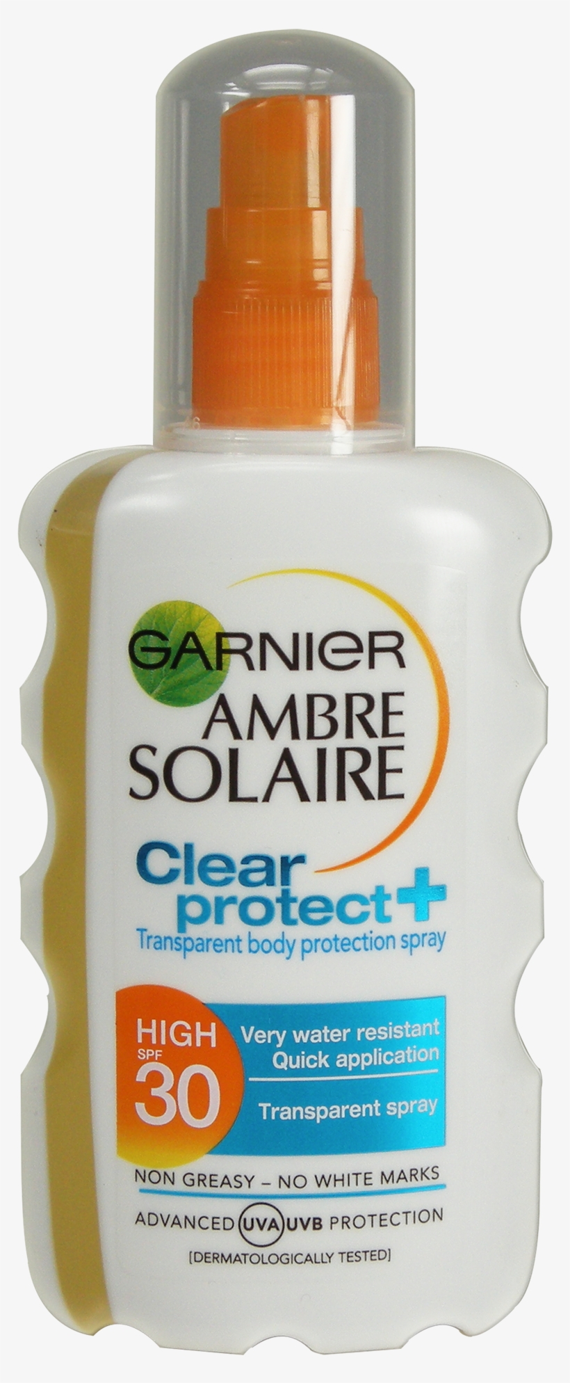 Details About Garnier Ambre Solaire Clear Protect High - Plastic Bottle, transparent png