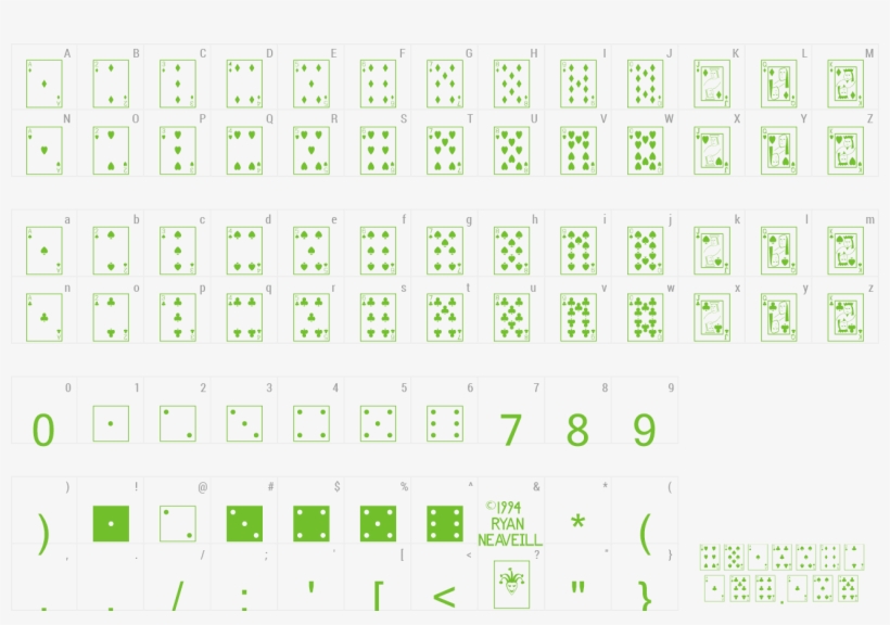 Font Playing Cards Preview - Poker, transparent png
