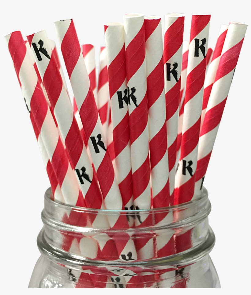 Red Stripe K 25pc Paper Straws - Red Striped Paper Straws 24ct Amscan, transparent png