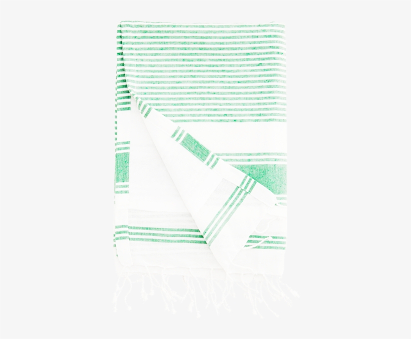 Green Towel With White Stripes - Brochure, transparent png