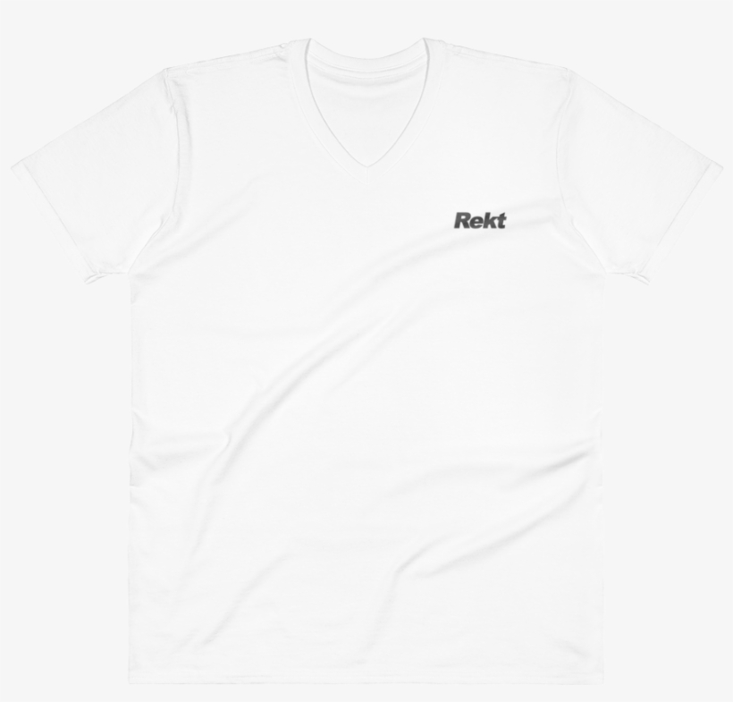 White Vneck Rezied Mockup Front Flat White - Active Shirt, transparent png