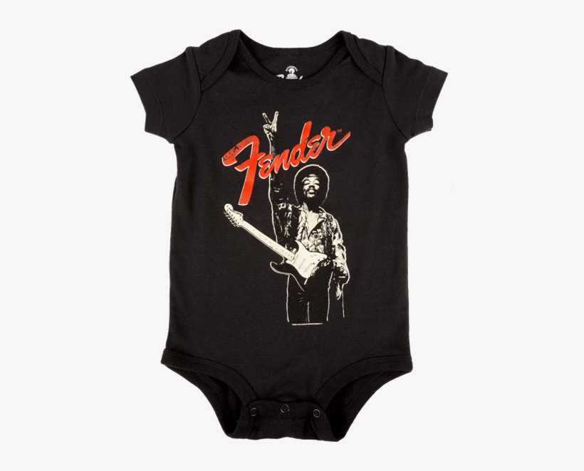Fender® Jimi Hendrix® Collection Onesie, Black, 18 - Fender Jimi Hendrix Peace Sign T Shirt, transparent png