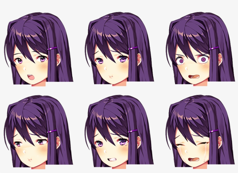 Ddlc - Ddlc Yuri Face Sprites, transparent png