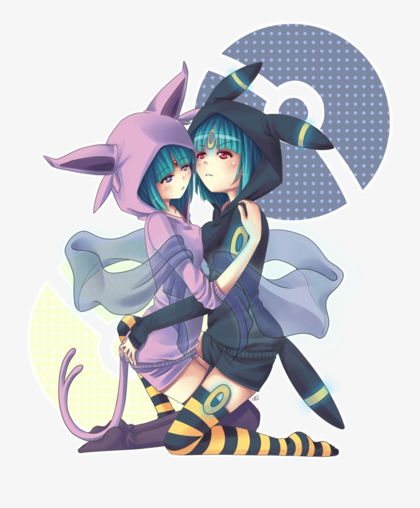 Night An Day By Angelnablackrobe - Pokemon Eevee Evolution Girls, transparent png