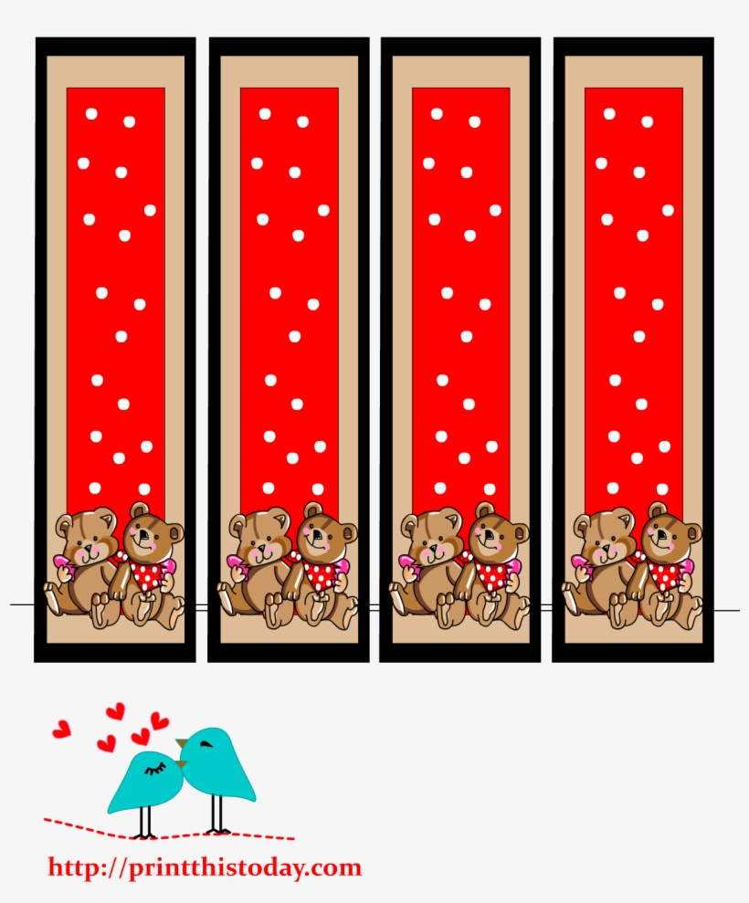 Bookmarks Featuring Teddy Bear And Hearts This Is The - Teddy Bear Bookmarks Printable, transparent png