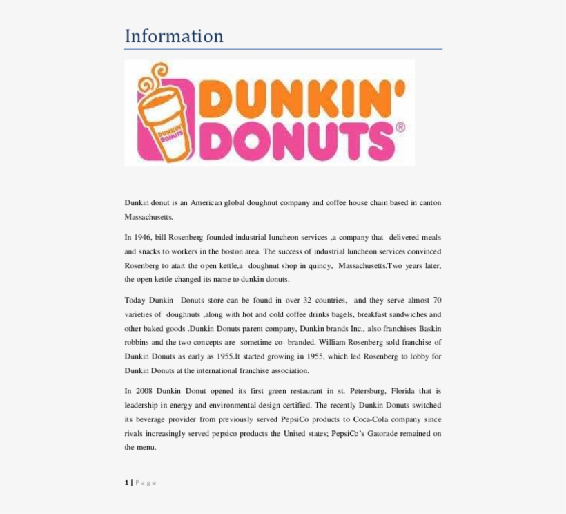Pdf - Dunkin Donuts, transparent png