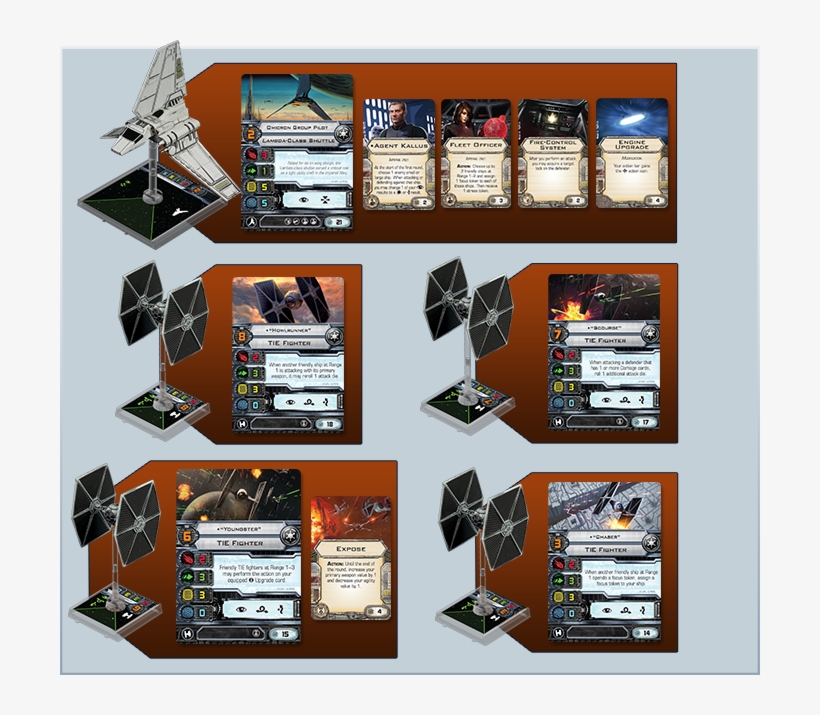 Fantasy Flight Games Xwing Tie Fighter Carrier Pilots X Wing Expose 700x635 PNG Download