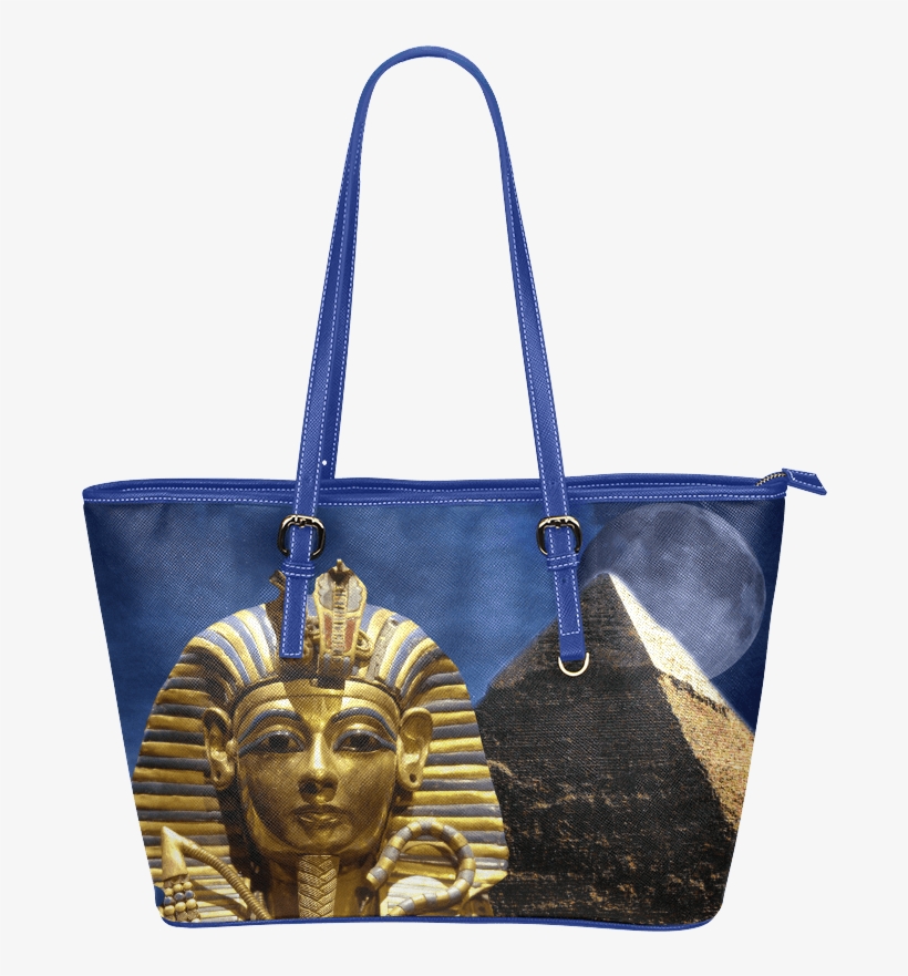 King Tut And Pyramid Leather Tote Bag Small Model - Tutankhamun, transparent png