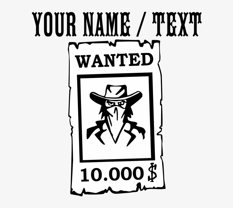 Custom Wanted Poster Shower Curtain - Cartoon, transparent png