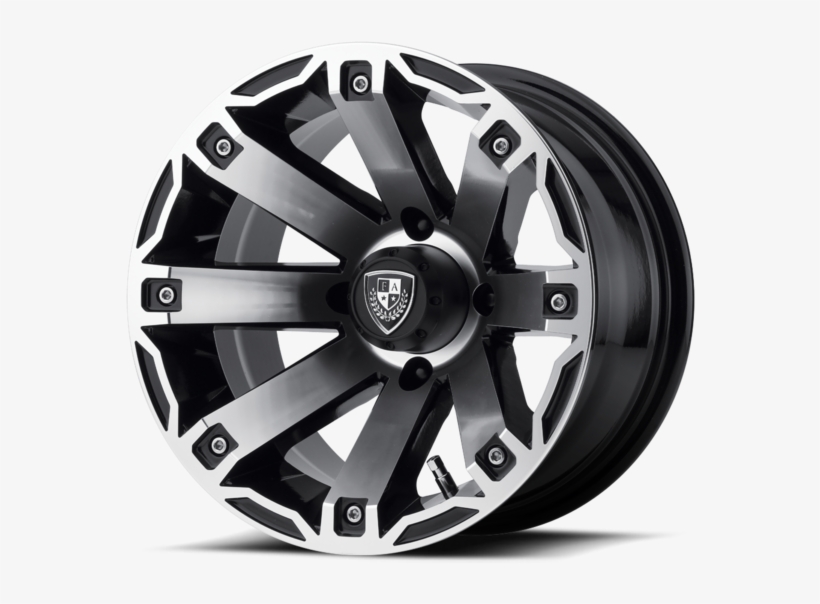 Fa143m High Offset Rage Golf Cart Wheel In Machined - Black Rims On White Golf Cart, transparent png