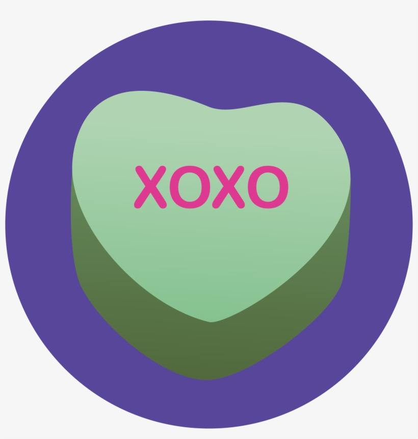Xoxo Heart Candy - Circle, transparent png