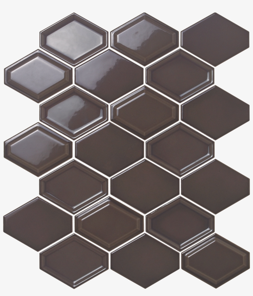 Nova Hex - Dark Gray Porcelain Hexagon Mosaic Tile, transparent png