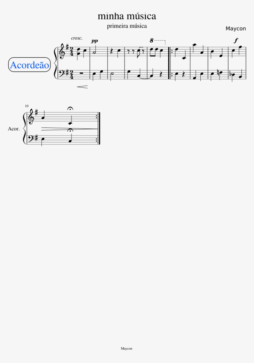 Minha Música - Sheet Music, transparent png