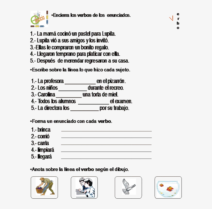Por Otra Parte Envió Taller De Español Para Estudiar - Actividades Con La Oracion Y Sus Partes, transparent png