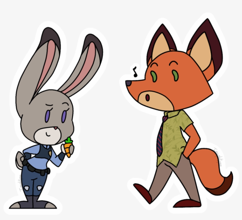 Judy And Nick Stickers By Imaplatypus - Cartoon, transparent png