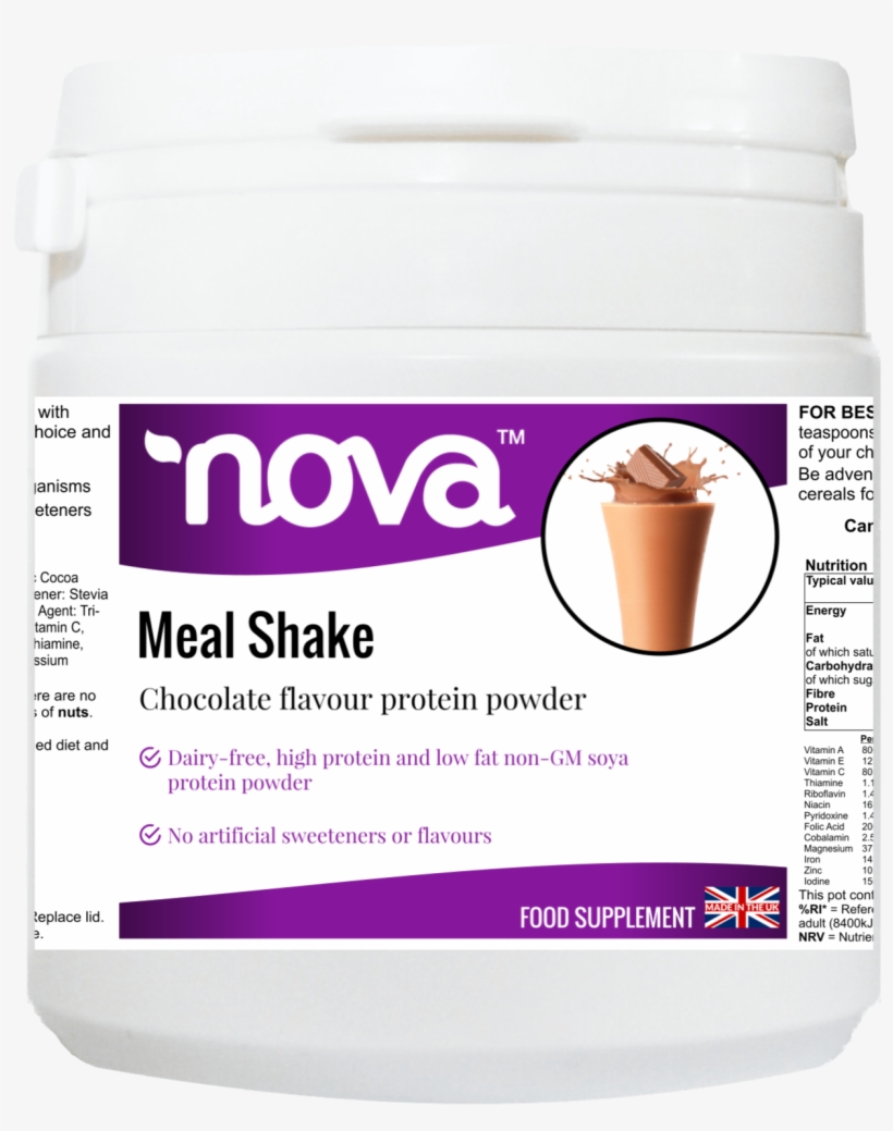 Nv3478 20nova 20meal 20shake 20chocolate 20pdr Pot - Drink, transparent png