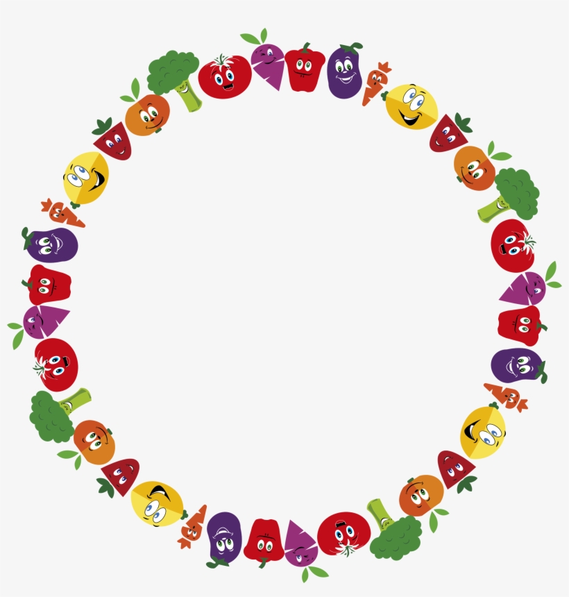 Big Image - Mix Fruit And Vegetables Frame, transparent png