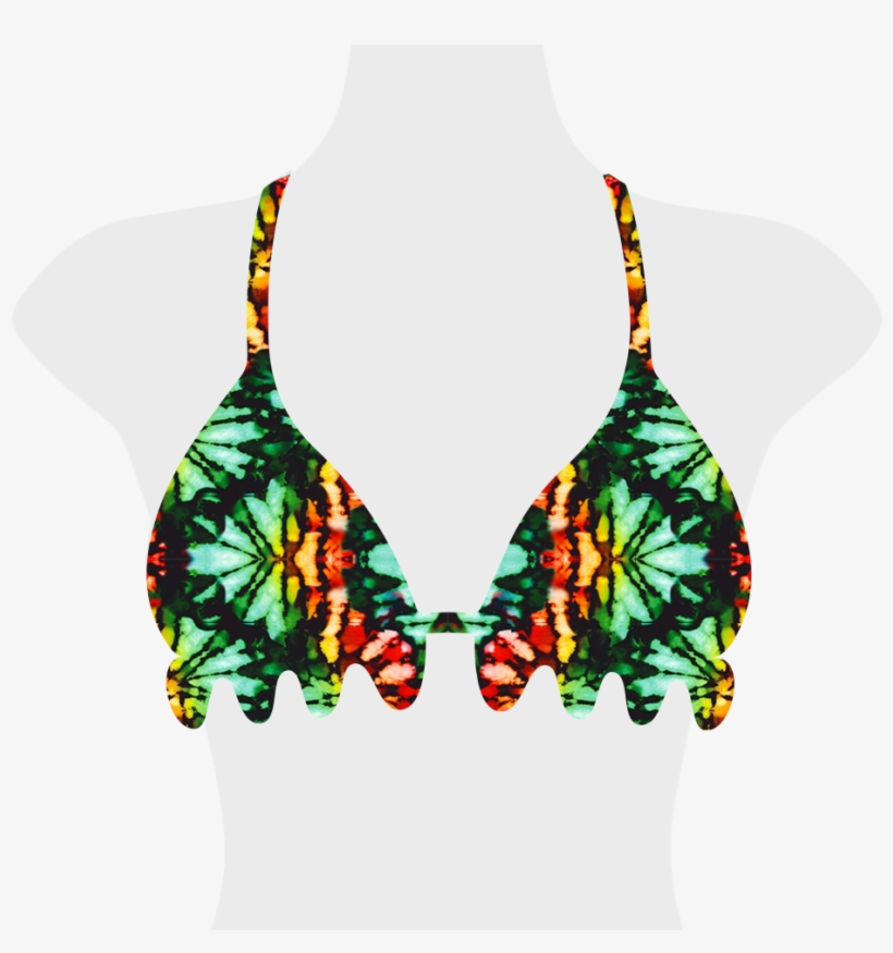 Tie Dye Flora Bikini Top, transparent png