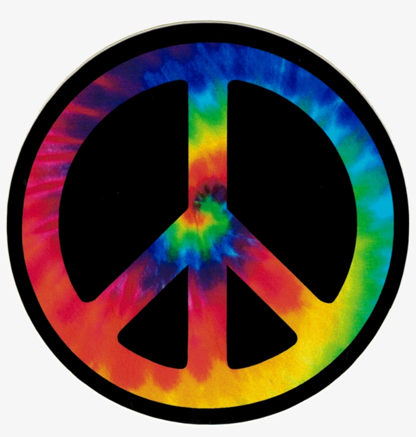 Peace Sign - Peace Sign Tie Dye Small Bumper Sticker Decal 3 5 Circular, transparent png