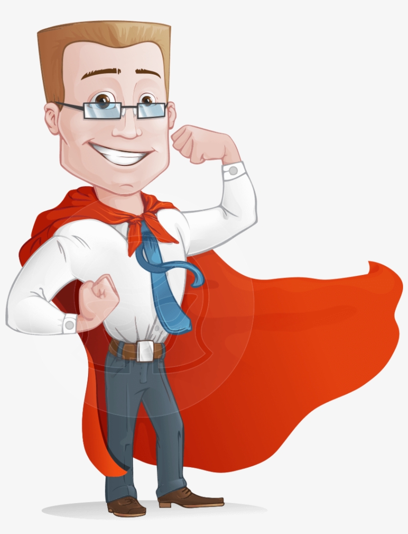 Vector Friendly Office Hero Man Character - Cartoon, transparent png