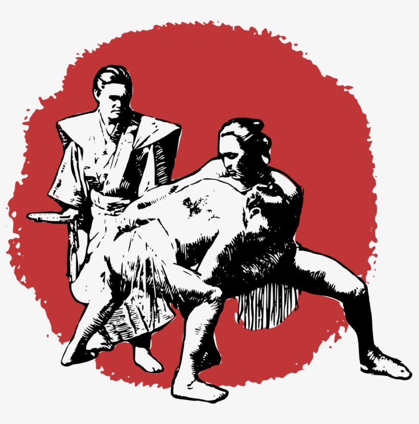 Sumo Professional Wrestling Drawing Martial Arts - Sumo Wrestling Shower Curtain, transparent png