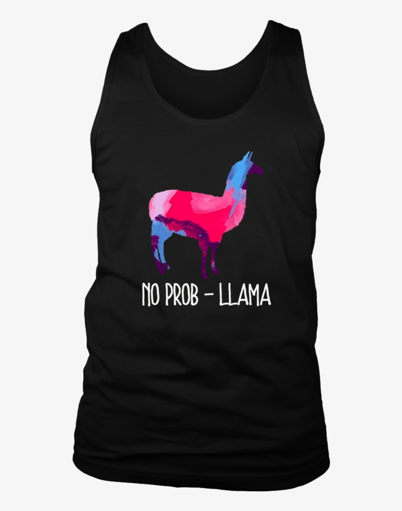 Llama T-shirt, No Prob Llamas Lovers Watercolor Shirt - Shirt, transparent png