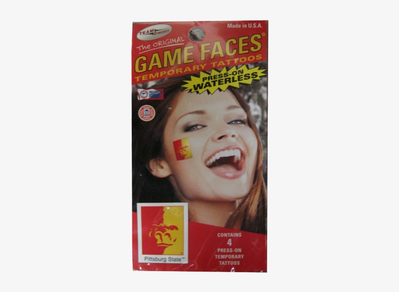 Pitt State Gorillas Splitface Temporary Face Tattoos Houston Cougars