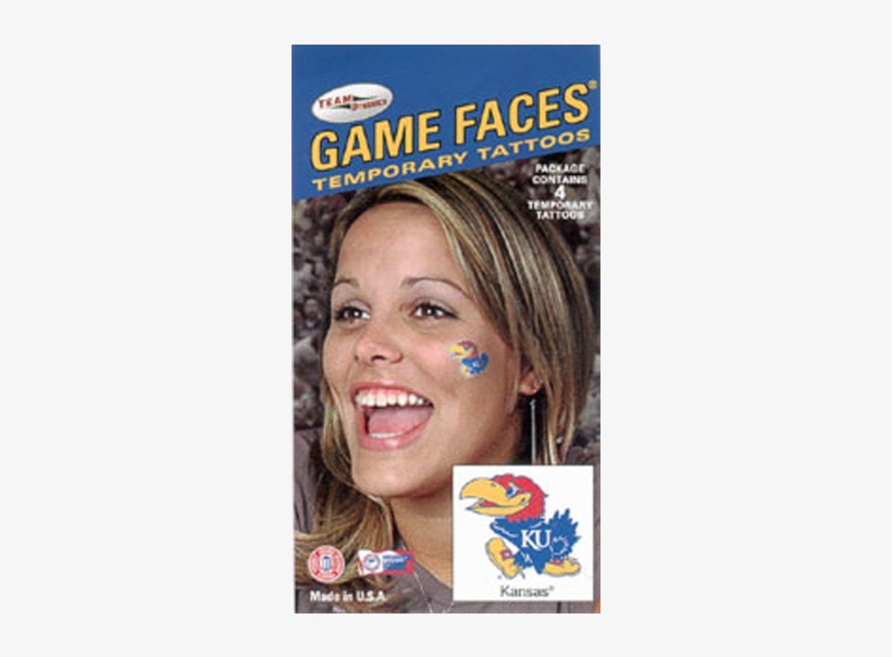 Kansas Jayhawks Temporary Game Face Tattoos Team Dynamics East