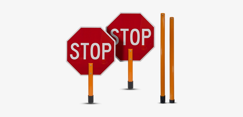Stop / Stop Rigid Sign With Handle & Staff - Stop And Slow Signs, transparent png