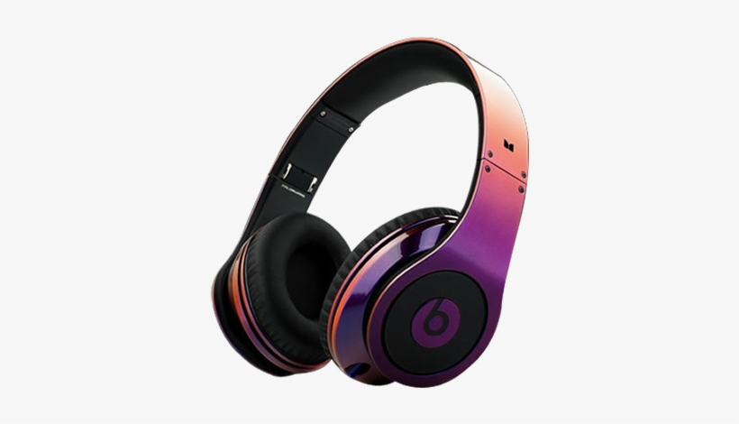 Cute Headphones, Beats Headphones, Monster Headphones, - Black And Purple Beats, transparent png