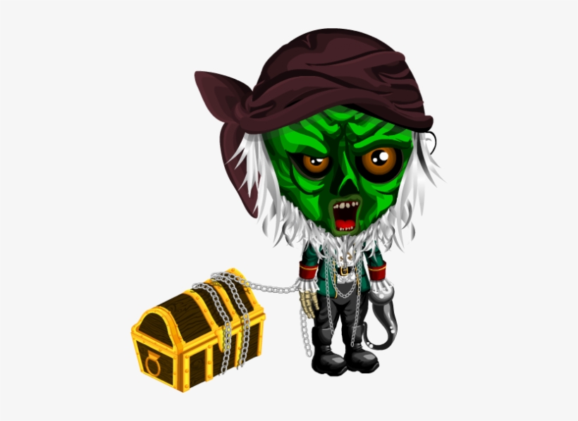 Zombie Pirate Set - Mask, transparent png