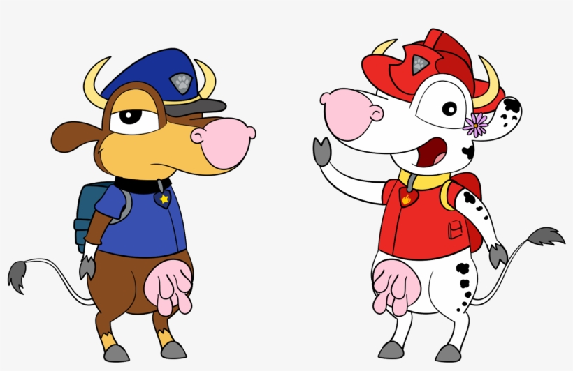 Cowsplay - Paw Patrol - Tracy - Chase - Cartoon, transparent png