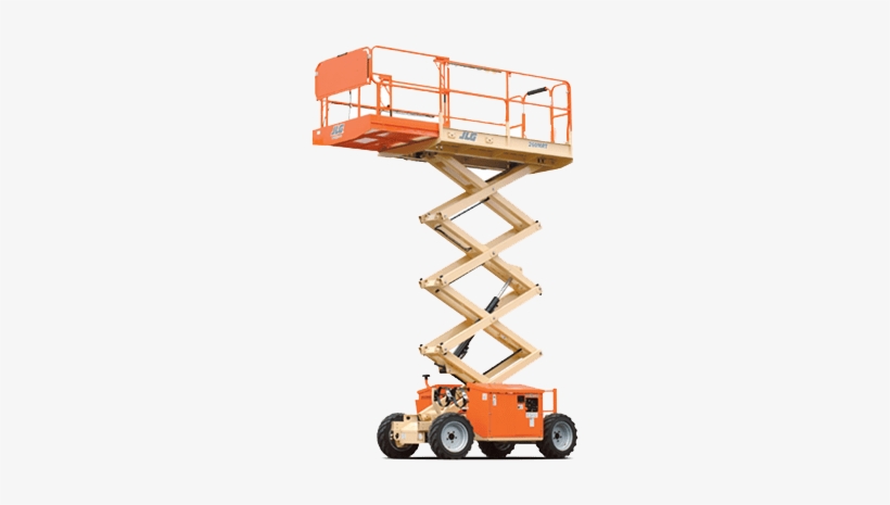 Rough Terrain Scissor Lift Action Png - Scissor Lift, transparent png