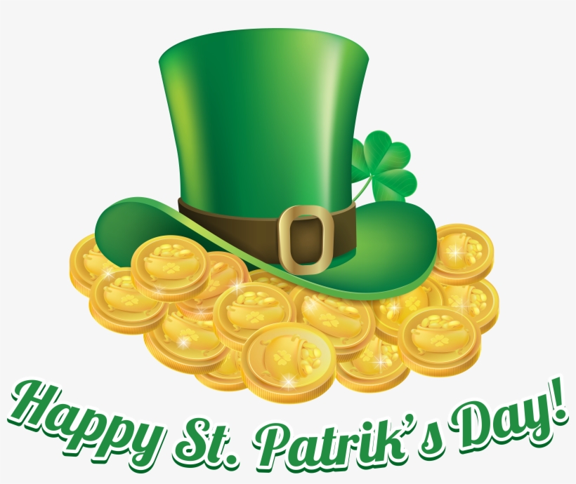St Patricks Day Coins And Hat Transparent Png Clip - Happy St Patrick's Day Transparent Background, transparent png