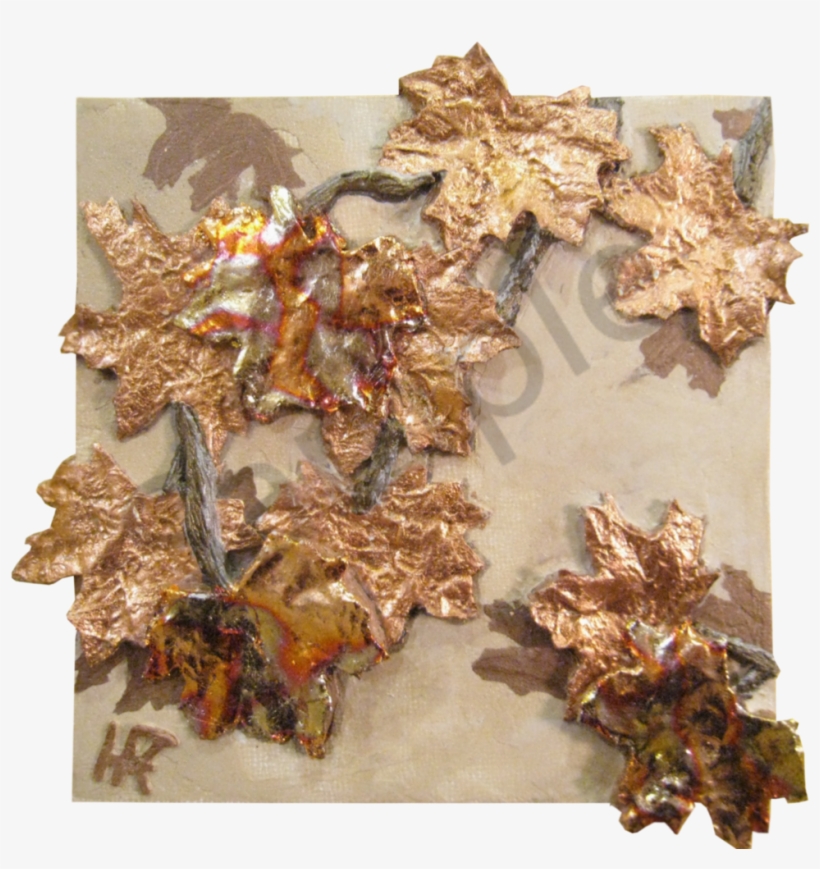 Be Leaf Bas Relief In Metallic Plaster And Copper Gilded - Maple Leaf, transparent png