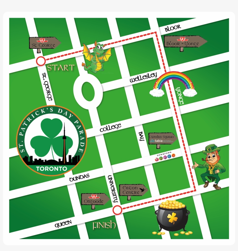 St Patrick's Parade Route - Toronto, transparent png