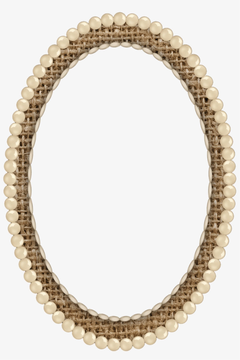 Burlap And Pearl Frame - Necklace, transparent png