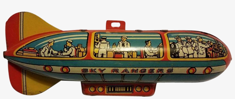 Antique Tin Sky Ranger Tin Zeppelin Blimp Toy Ca - Sky Ranger Zeppelin, transparent png