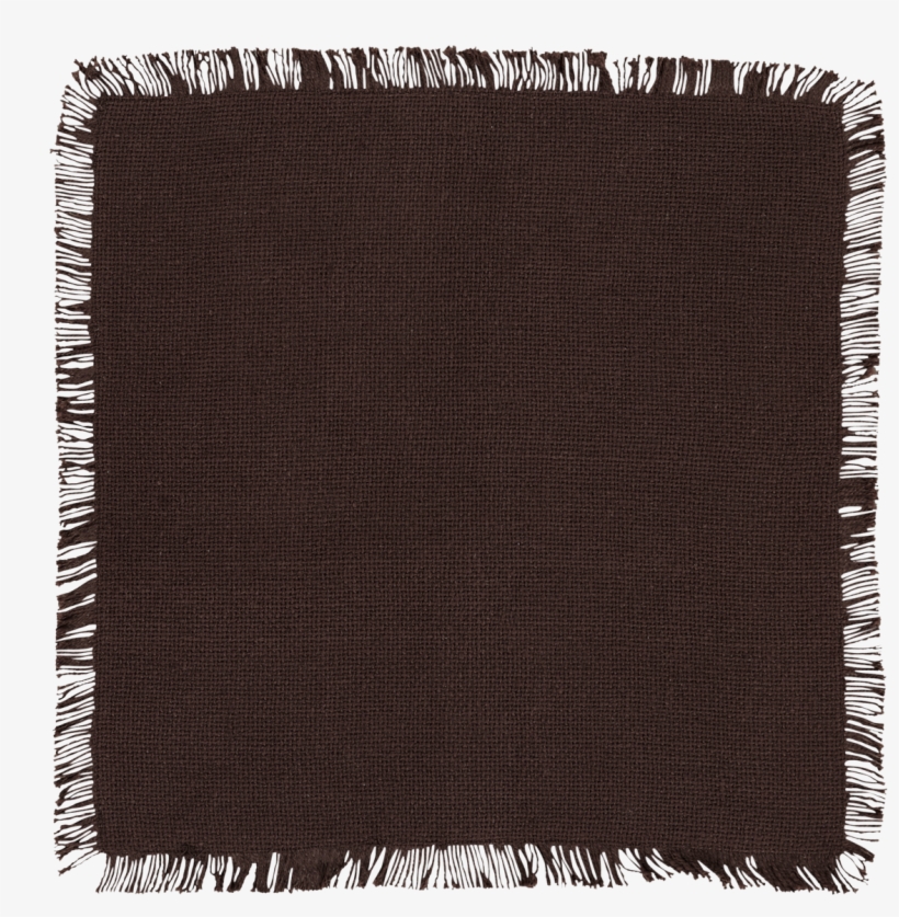 Burlap Chocolate Tablemat Fringed - Burlap Chocolate Tablemat Fringed, 13"x13", Brown,, transparent png