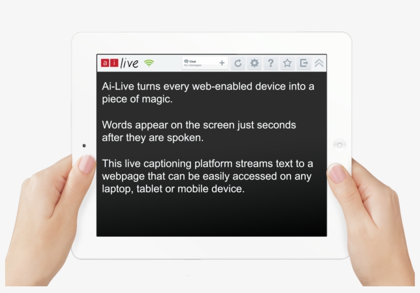 Ipad Caption Viewer Hands Ai-live Schools Page - Captioning Device For Deaf, transparent png