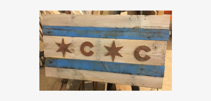 Chicago Cubs Themed Reclaimed Wood Flag From Belleandjune - Chicago, transparent png