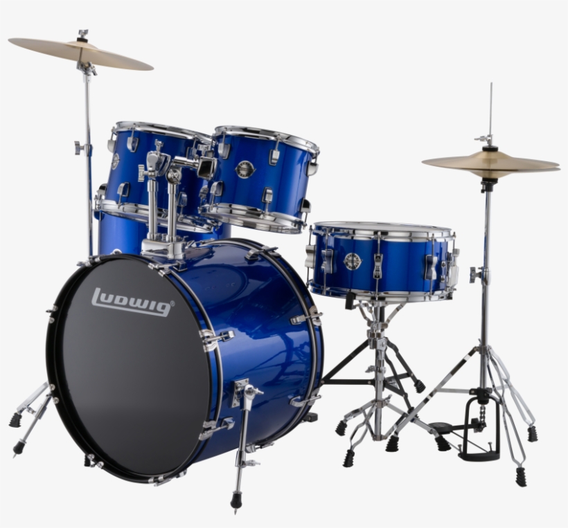 Ludwig Accent Fuse Drum Set - Pearl Blue Drum Set, transparent png