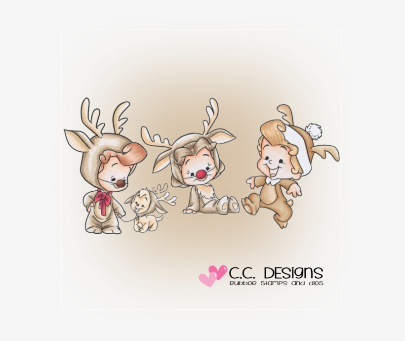 3 Reindeers Clear Stamp Set - C.c. Designs, transparent png