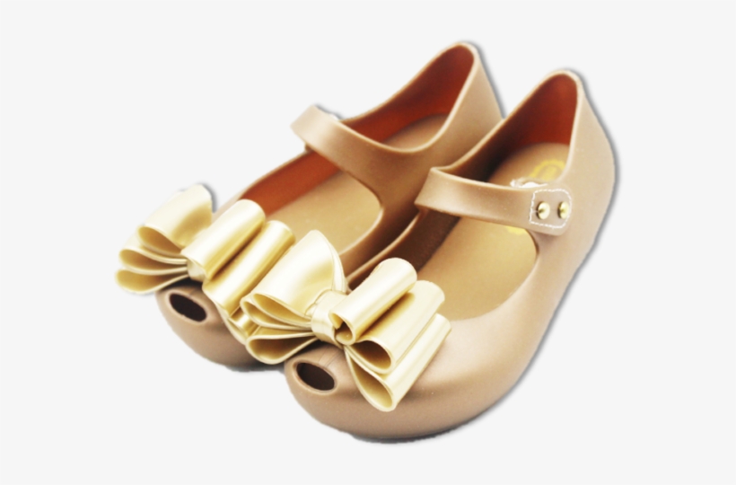 Gold With Double Gold Bow - Sandal, transparent png
