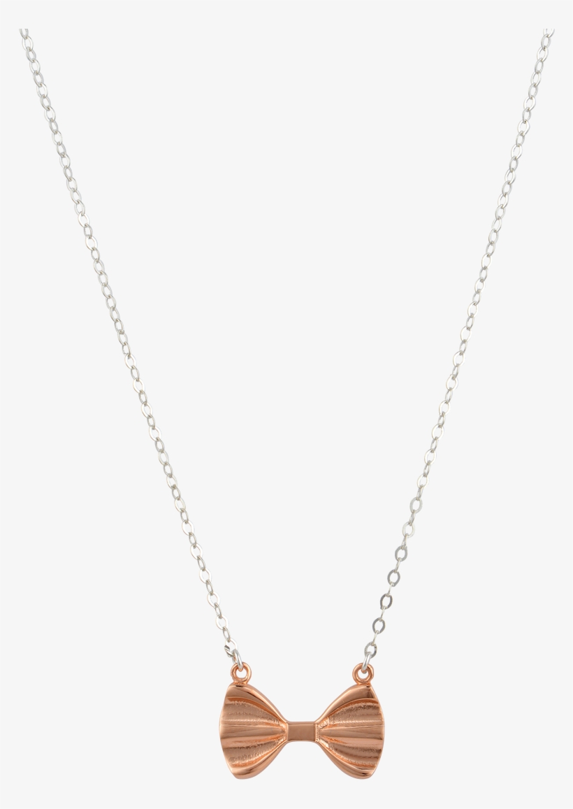 Rose Gold Bow Necklace - Locket, transparent png