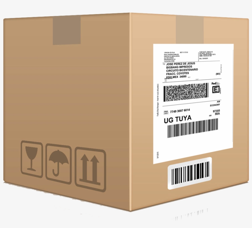 Caja Con Guia Fedex - Cajas De Envio Fedex, transparent png