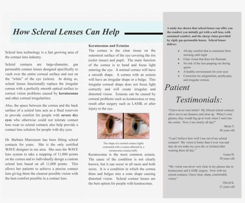 Page1 Page2 - Scleral Contact Lens Brochure, transparent png