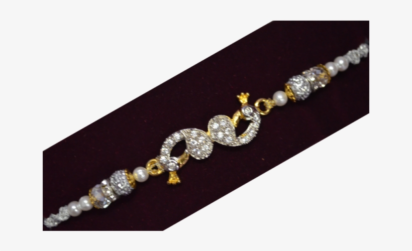 Designer Silver Peacock Rakhi For Kids - Pure Silver Rakhi Designs, transparent png