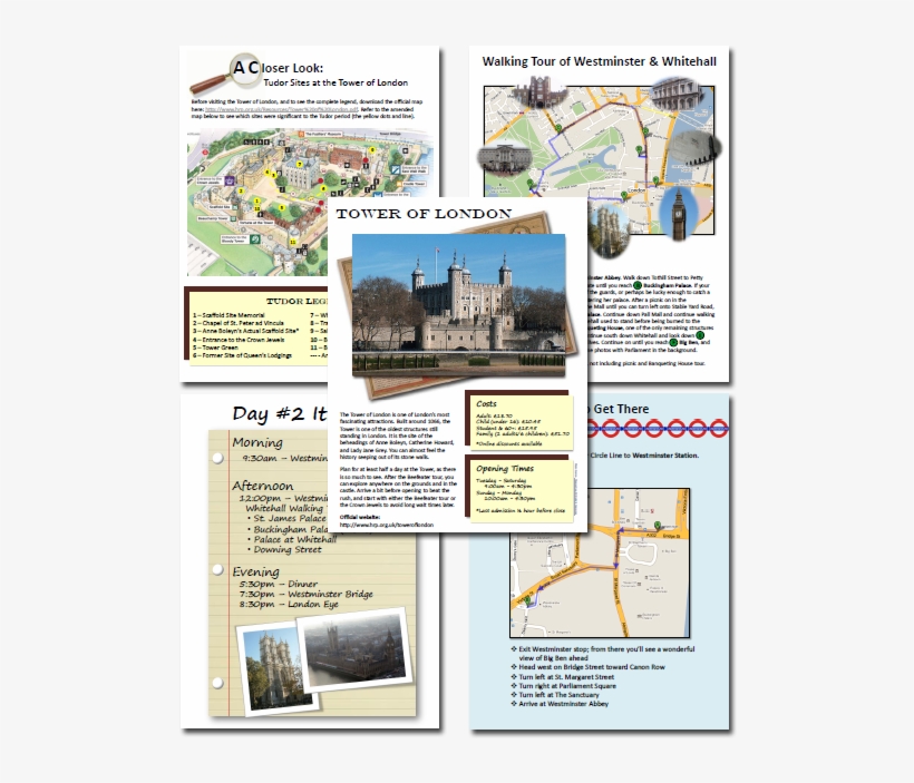Sample Pages From The Tudor London Journey Planner - Tower Of London, transparent png