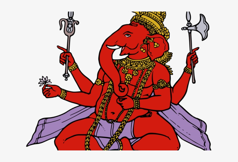 Religion Clipart Hindu Temple - Ganesha Drawing Coloured, transparent png